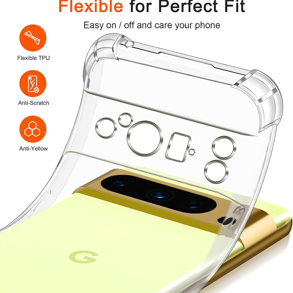 Hülle für Google Pixel 8 Pro, Techsuit, stoßfeste klare, transparent