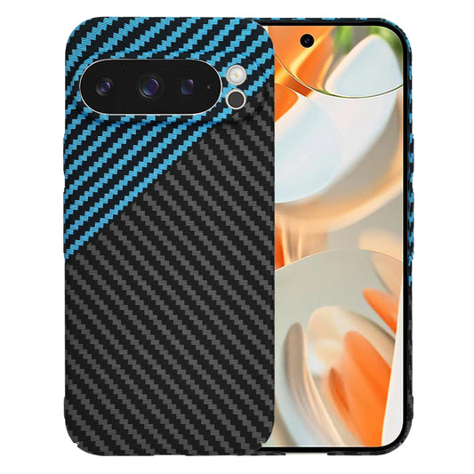 Hülle für Google Pixel 9 Pro, Techsuit, Carbonite FiberShell, Schwarz Blau
