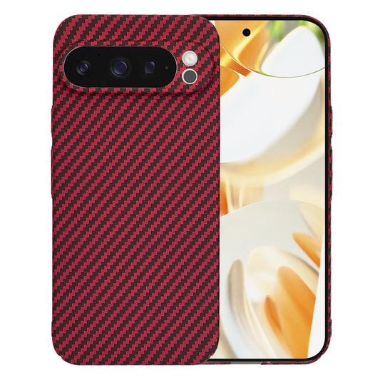 Hülle für Google Pixel 9 Pro, Techsuit, Carbonite FiberShell, Rot