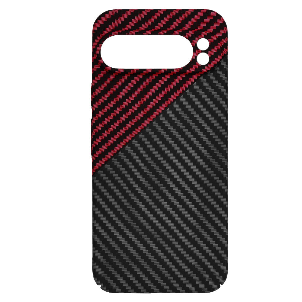 Hülle für Google Pixel 9 Pro XL, Techsuit, Carbonite FiberShell, Schwarz Rot