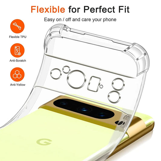 Hülle für Google Pixel 9 Pro XL, Techsuit, stoßfest klar, transparent