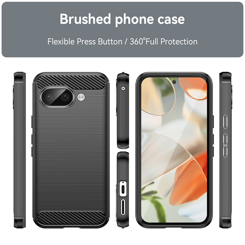 Hülle für Google Pixel 9a, Techsuit, Carbon, Blau
