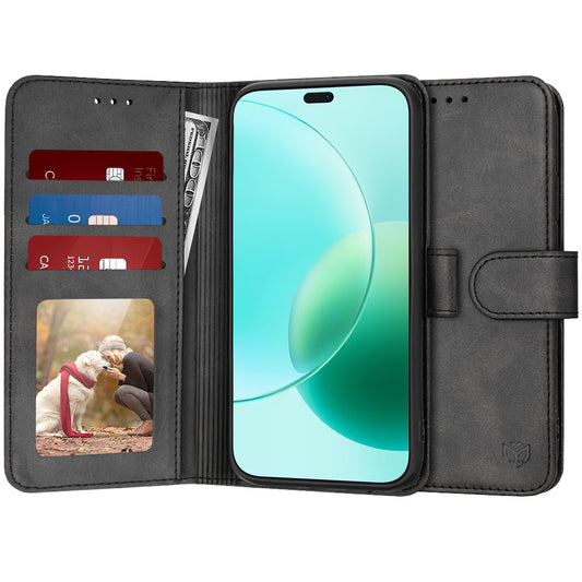 Hülle für Honor 400 Lite, Techsuit, Diary Book, Schwarz