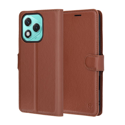 Hülle für Honor 400 Lite, Techsuit, Leder-Folio, Braun