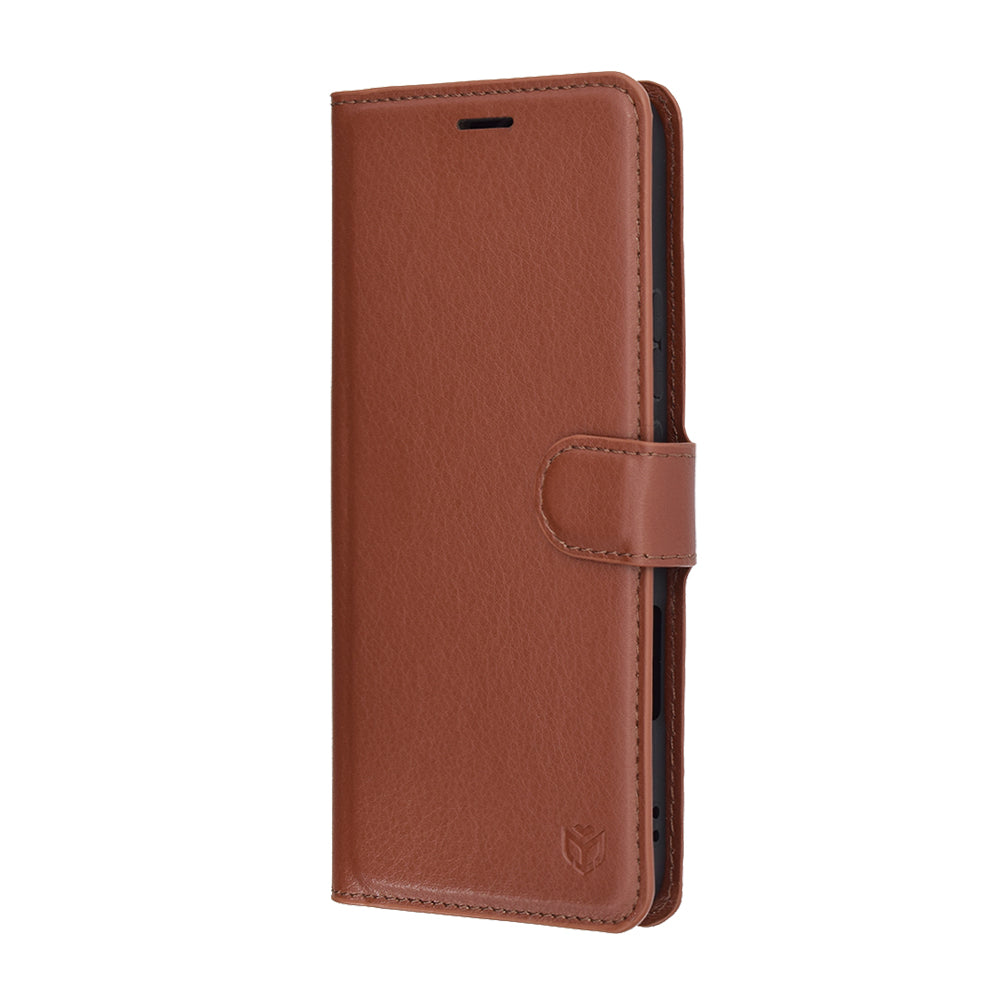 Hülle für Honor 400 Lite, Techsuit, Leder-Folio, Braun