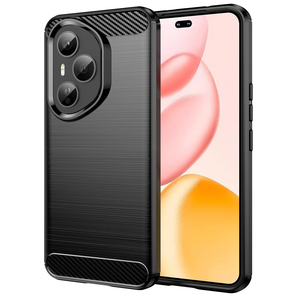 Hülle für Honor 400 Pro, Techsuit, Carbon, Schwarz