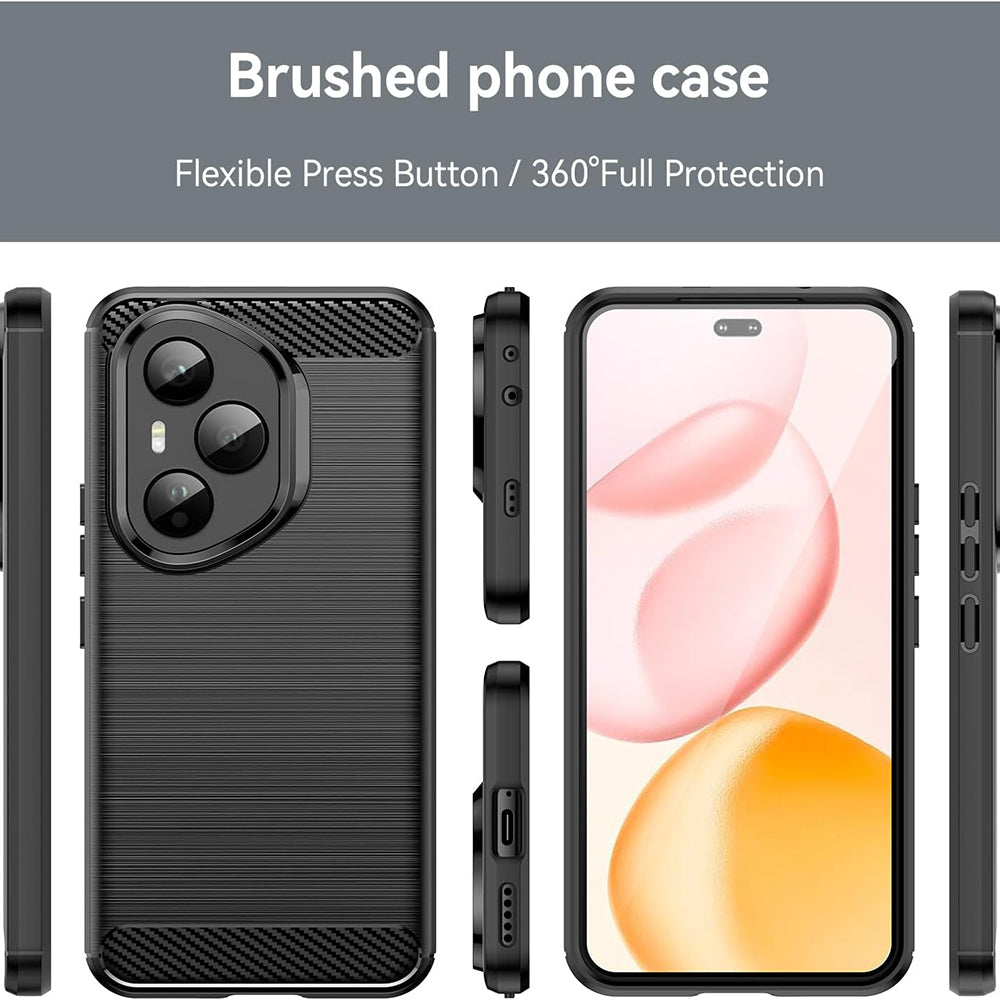 Hülle für Honor 400 Pro, Techsuit, Carbon, Schwarz