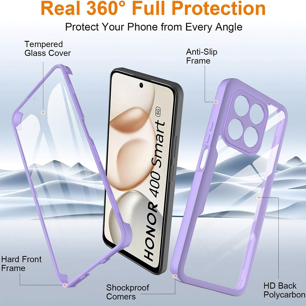 Hülle für Honor 400 Smart 4G / X7d 4G / 400 Smart 5G, Techsuit, ColorVerse 360, Lila