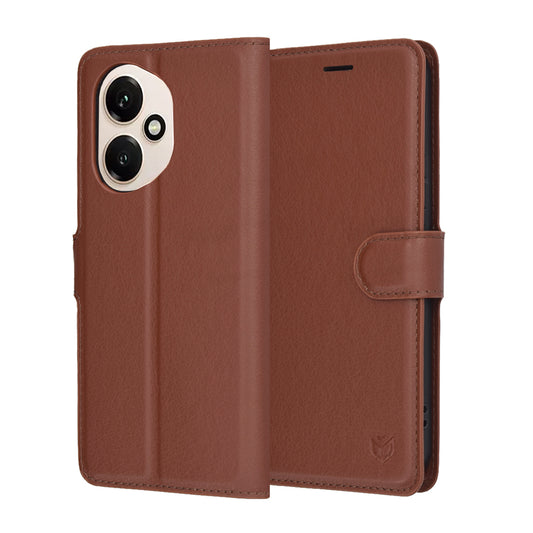 Hülle für Honor 400, Techsuit, Leder-Folio, Braun