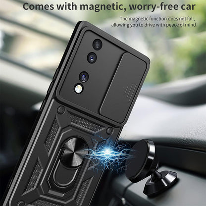 Hülle für Honor 70, Techsuit, CamShield, Schwarz