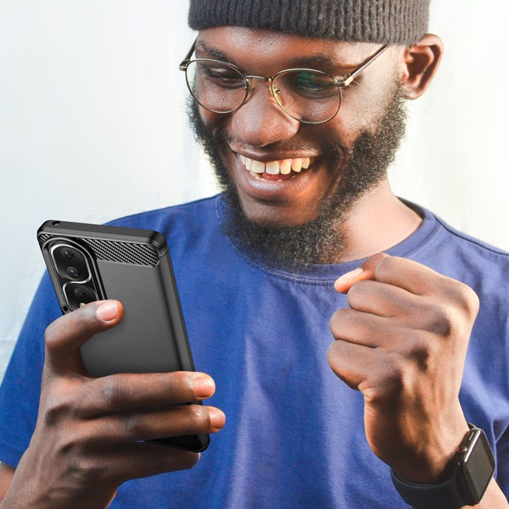 Hülle für Honor 90 Pro / 80 Pro, Techsuit, Carbon, Schwarz