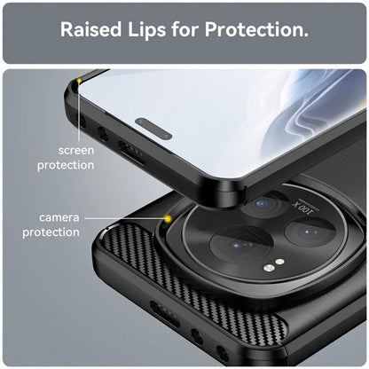 Hülle für Honor Magic7 Pro, Techsuit, Carbon, Schwarz