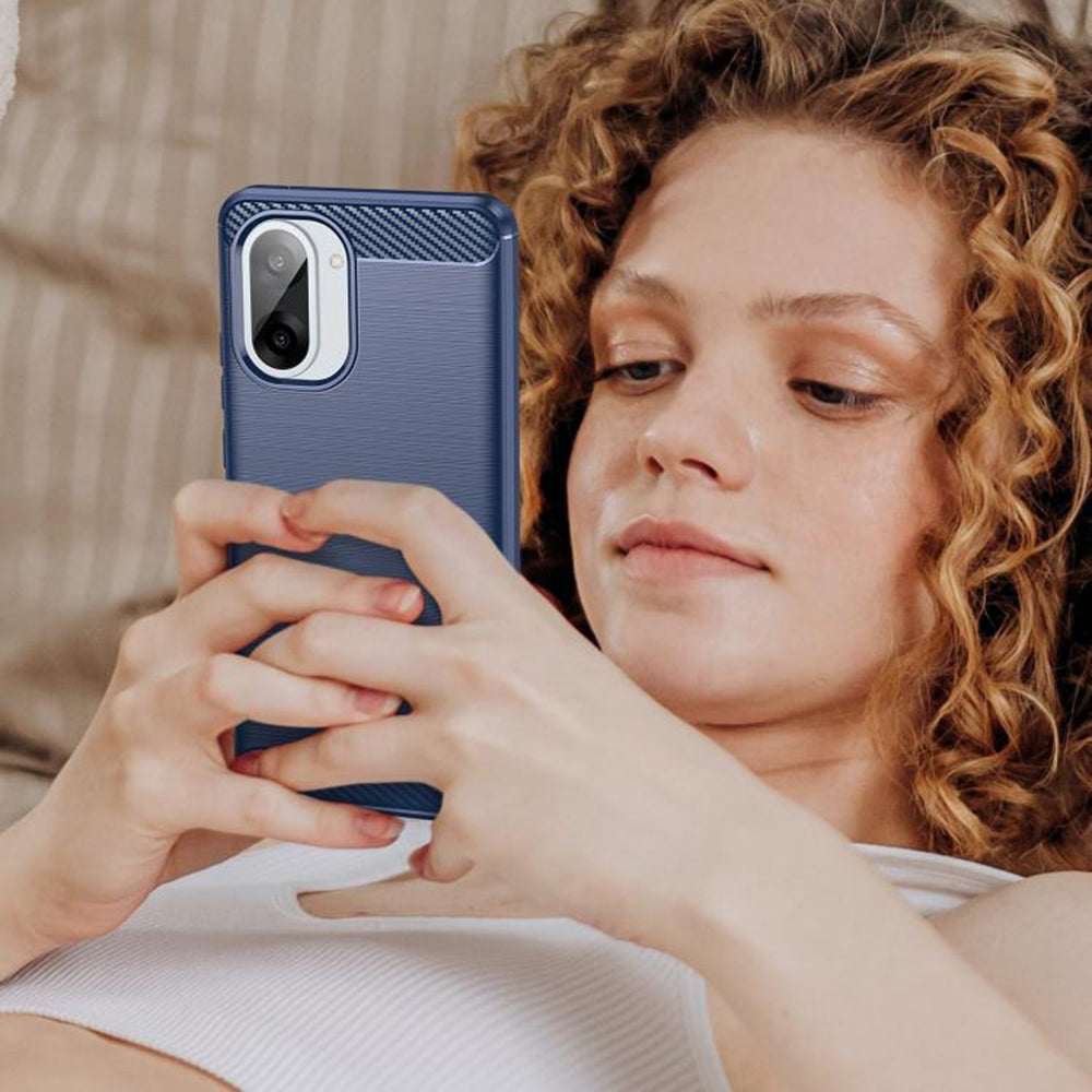 Hülle für Honor X5c Plus, Techsuit, Carbon, Blau