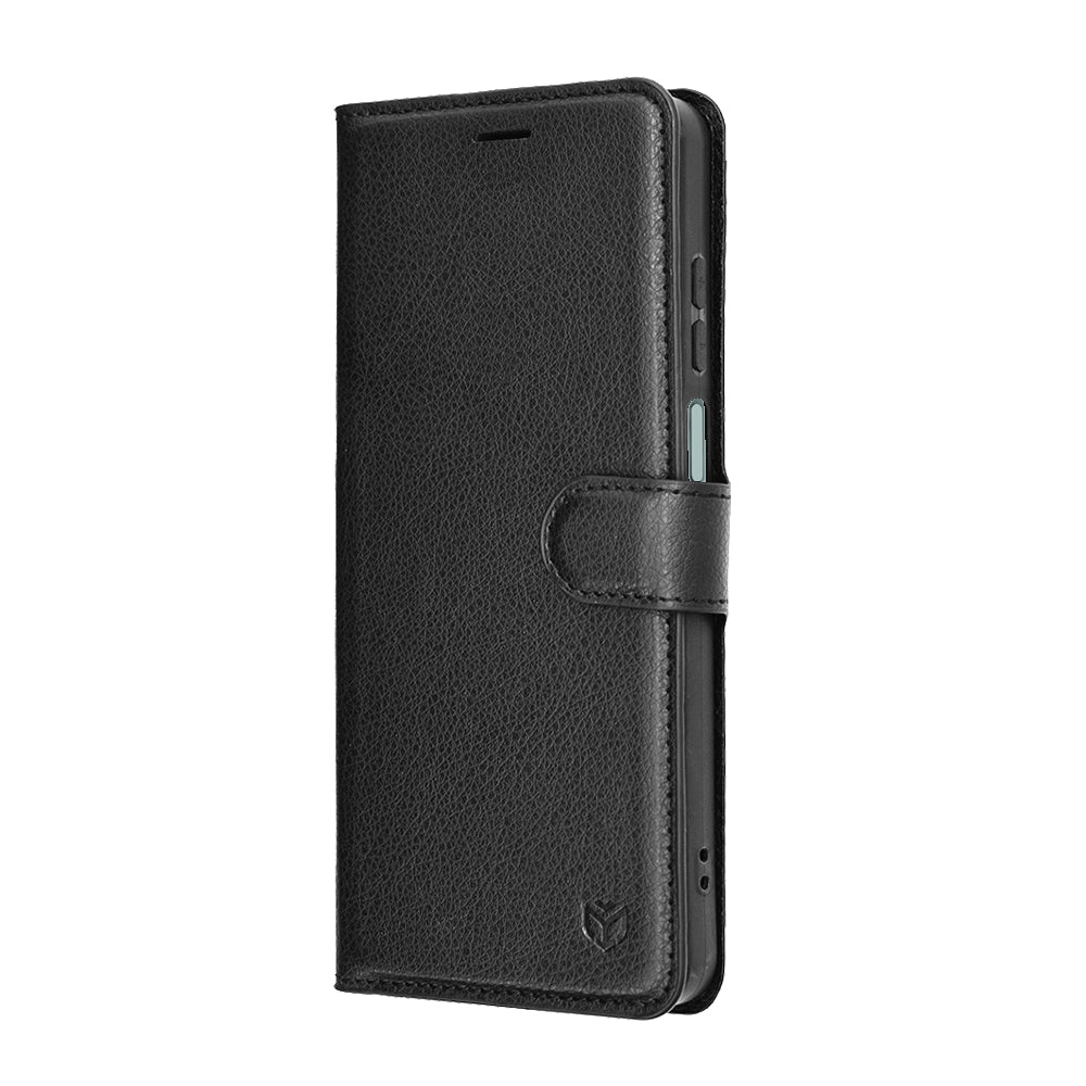 Hülle für Honor X5c Plus, Techsuit, Leather Folio, Schwarz