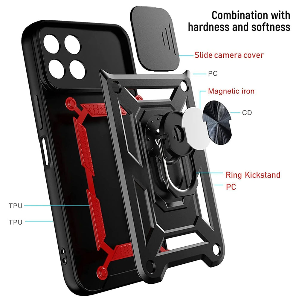 Hülle für Honor X6a, Techsuit, CamShield, Schwarz