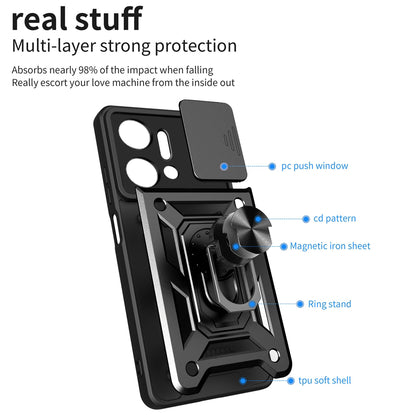 Hülle für Honor X7a, Techsuit, CamShield, Schwarz