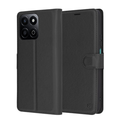 Hülle für Honor X7c / 200 Smart, Techsuit, Leder-Folio, Schwarz