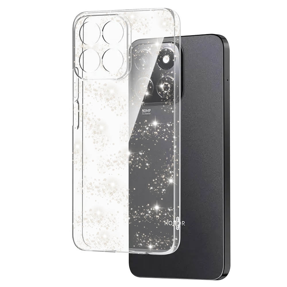 Hülle für Honor X8c, Techsuit, SparkleSkin, Transparent