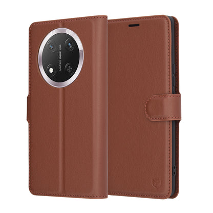 Hülle für Honor X9c / Magic7 Lite, Techsuit, Leder-Folio, Braun