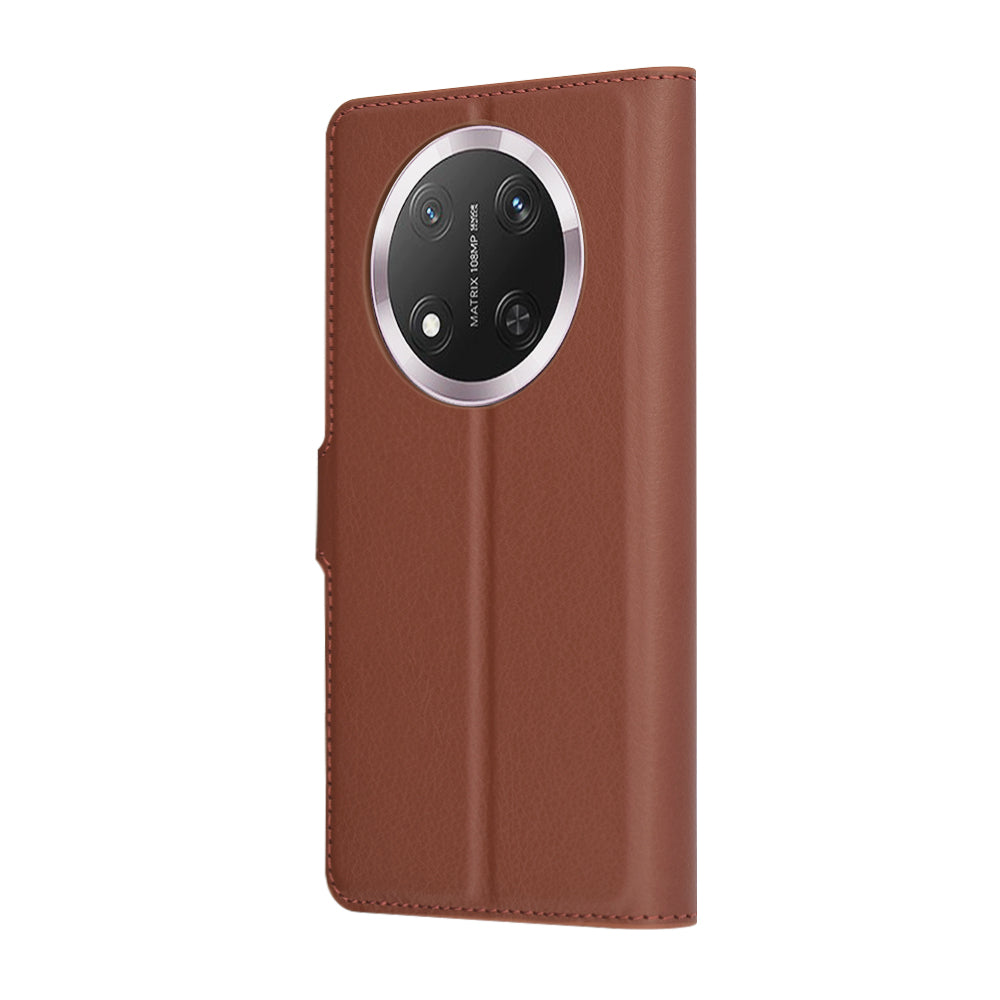 Hülle für Honor X9c / Magic7 Lite, Techsuit, Leder-Folio, Braun