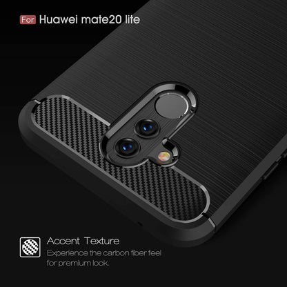 Hülle für Huawei Mate 20 Lite, Techsuit, Carbon, Schwarz