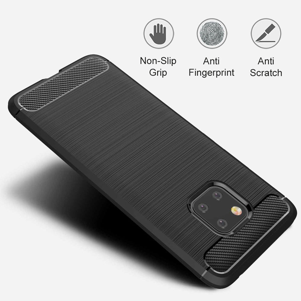 Hülle für Huawei Mate 20 Pro, Techsuit, Carbon, Schwarz