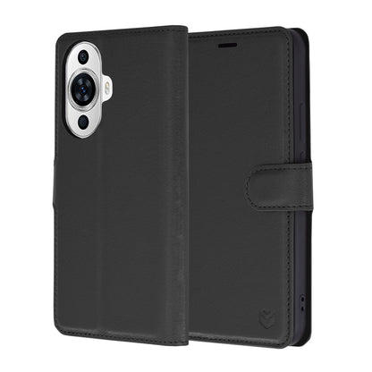 Hülle für Huawei nova 12s / nova 11, Techsuit, Leder-Folio, Schwarz