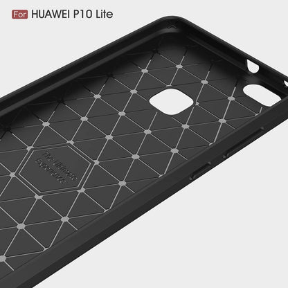 Hülle für Huawei P10 Lite, Techsuit, Carbon, Schwarz