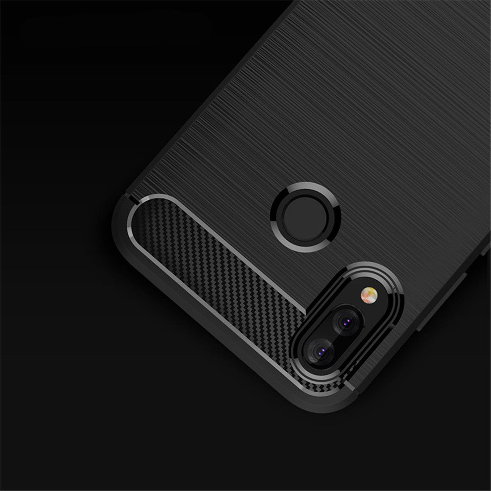 Hülle für Huawei P20 Lite, Techsuit, Carbon, Schwarz