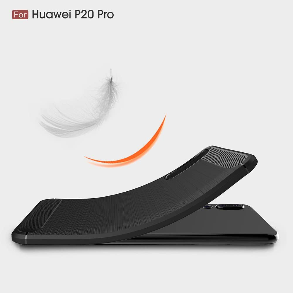 Hülle für Huawei P20 Pro, Techsuit, Carbon, Schwarz