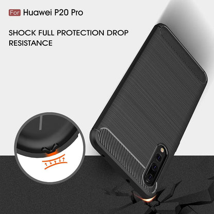 Hülle für Huawei P20 Pro, Techsuit, Carbon, Schwarz