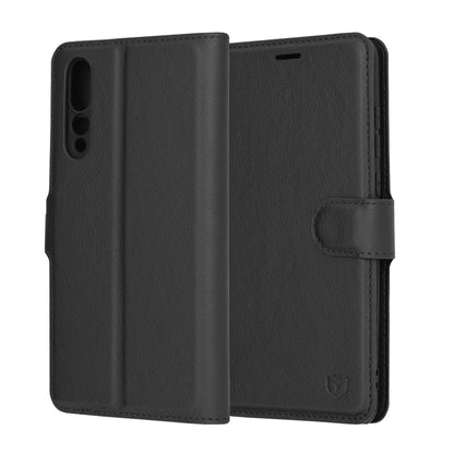 Hülle für Huawei P20 Pro, Techsuit, Leather Folio, Schwarz