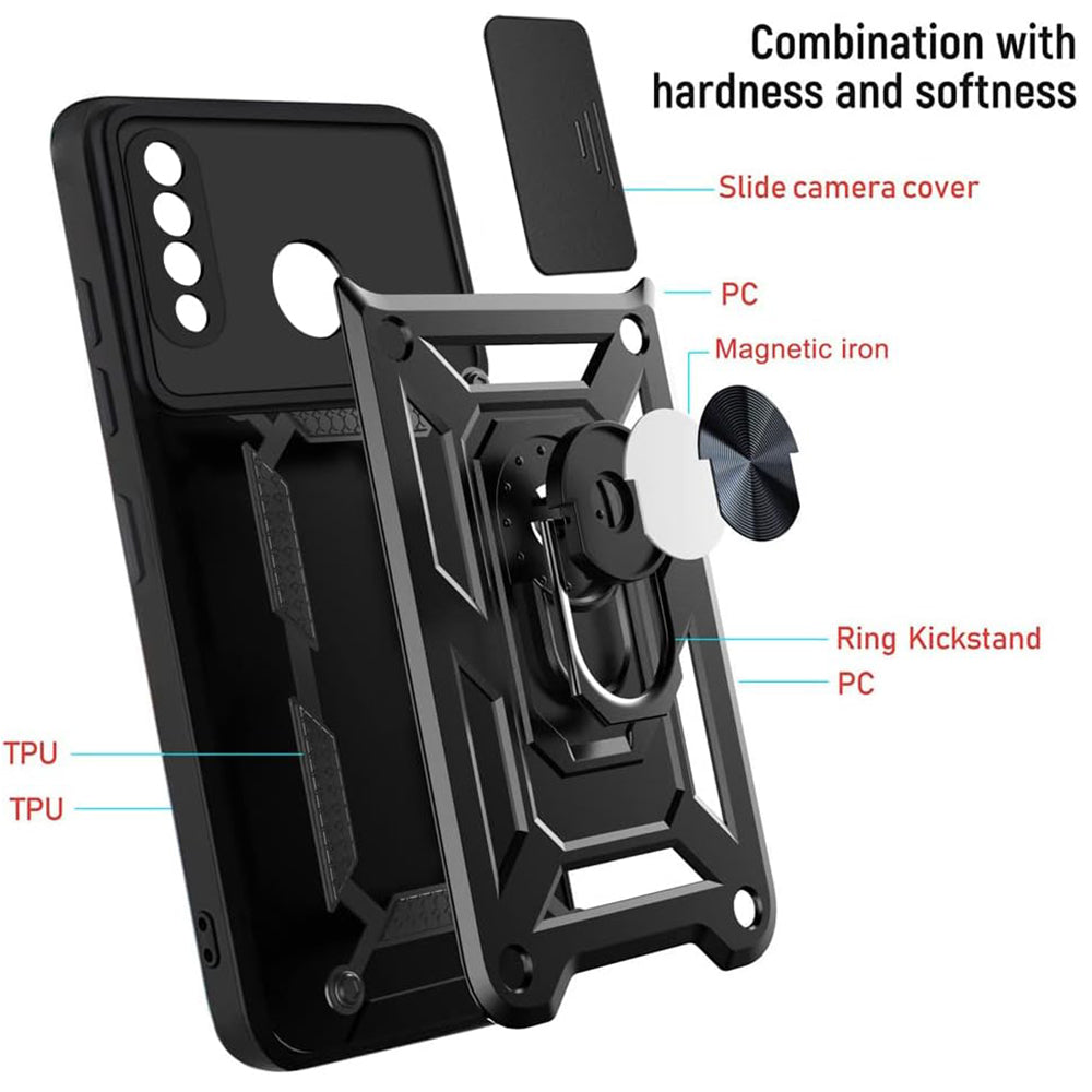 Hülle für Huawei P30 lite New Edition / P30 lite, Techsuit, CamShield, Schwarz
