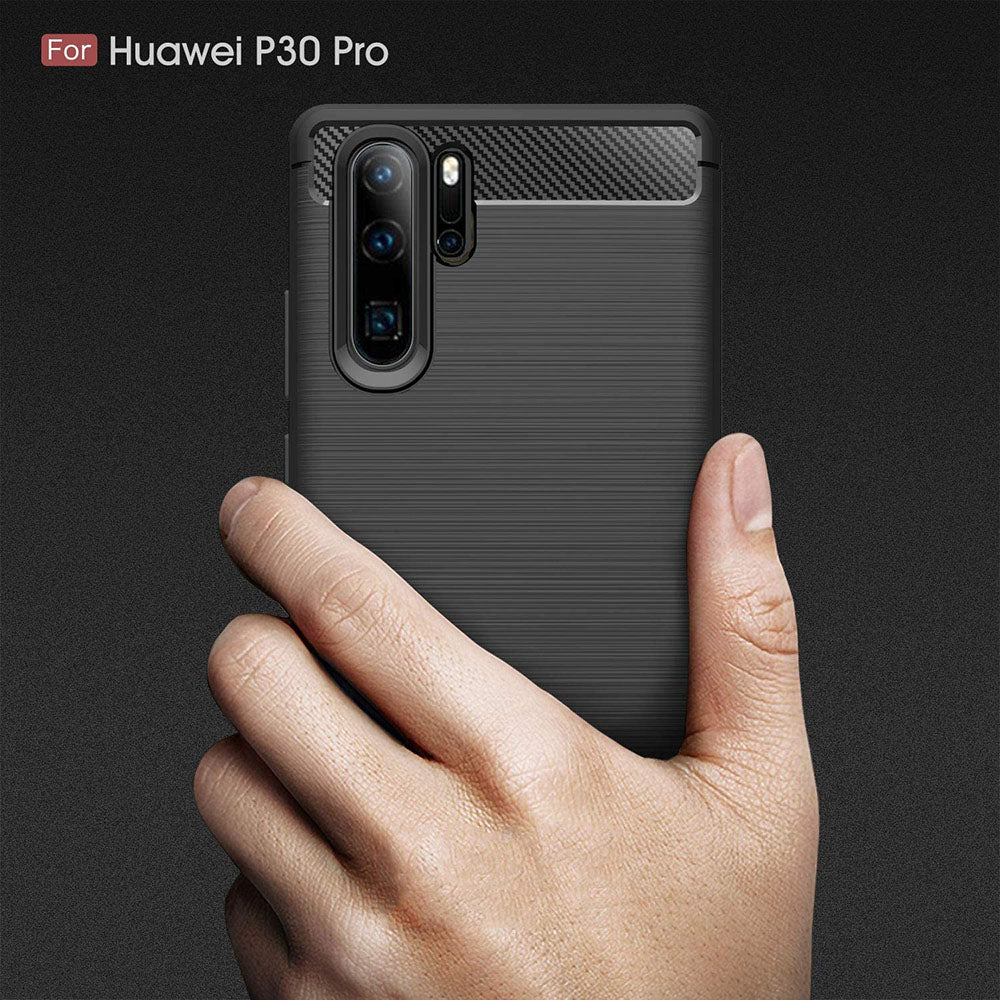 Hülle für Huawei P30 Pro New Edition / P30 Pro, Techsuit, Carbon, Schwarz