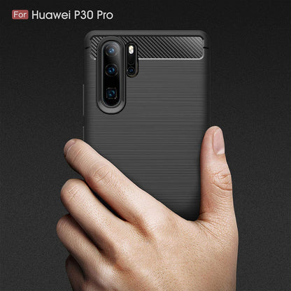 Hülle für Huawei P30 Pro New Edition / P30 Pro, Techsuit, Carbon, Schwarz