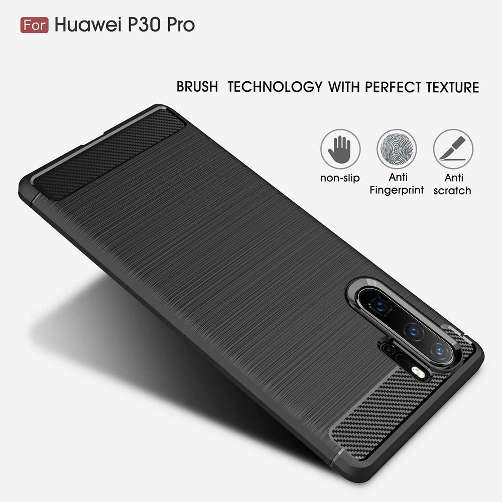 Hülle für Huawei P30 Pro New Edition / P30 Pro, Techsuit, Carbon, Schwarz