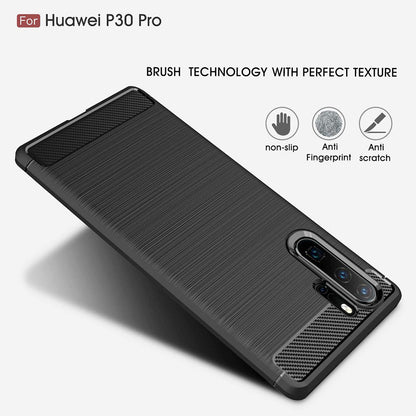 Hülle für Huawei P30 Pro New Edition / P30 Pro, Techsuit, Carbon, Schwarz