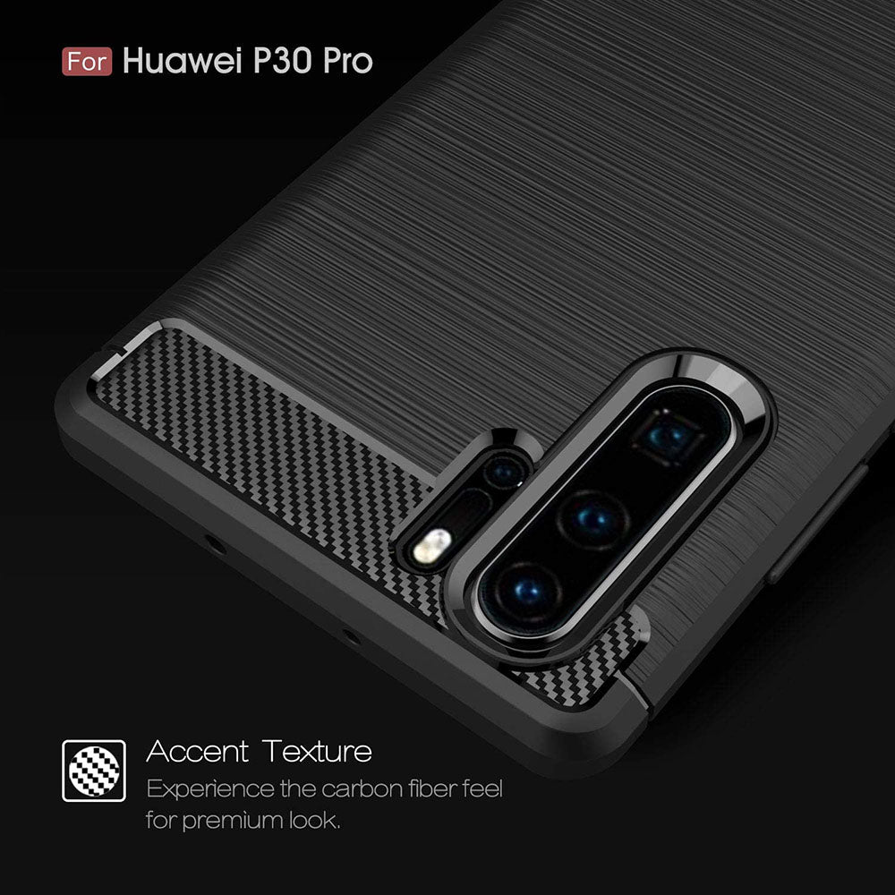 Hülle für Huawei P30 Pro New Edition / P30 Pro, Techsuit, Carbon, Schwarz