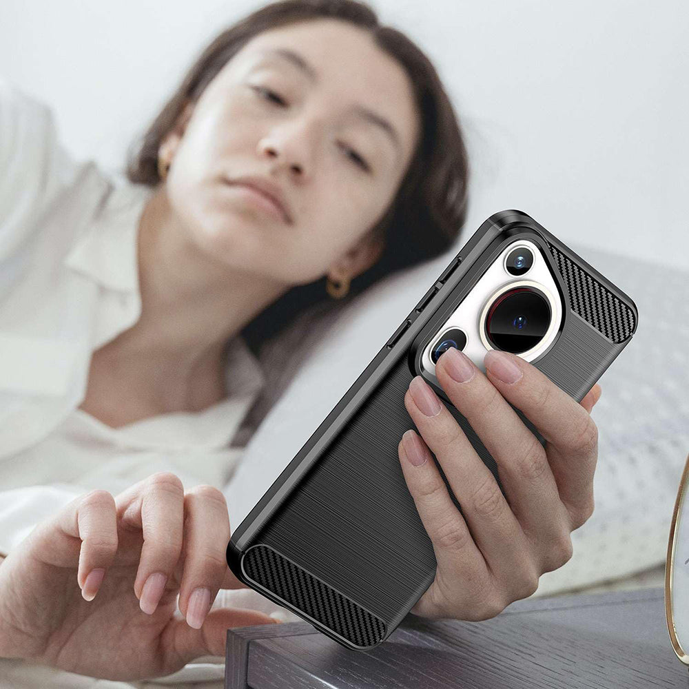 Hülle für Huawei Pura 70 Ultra, Techsuit, Carbon, Blau