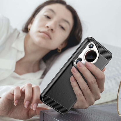 Hülle für Huawei Pura 70 Ultra, Techsuit, Carbon, Schwarz