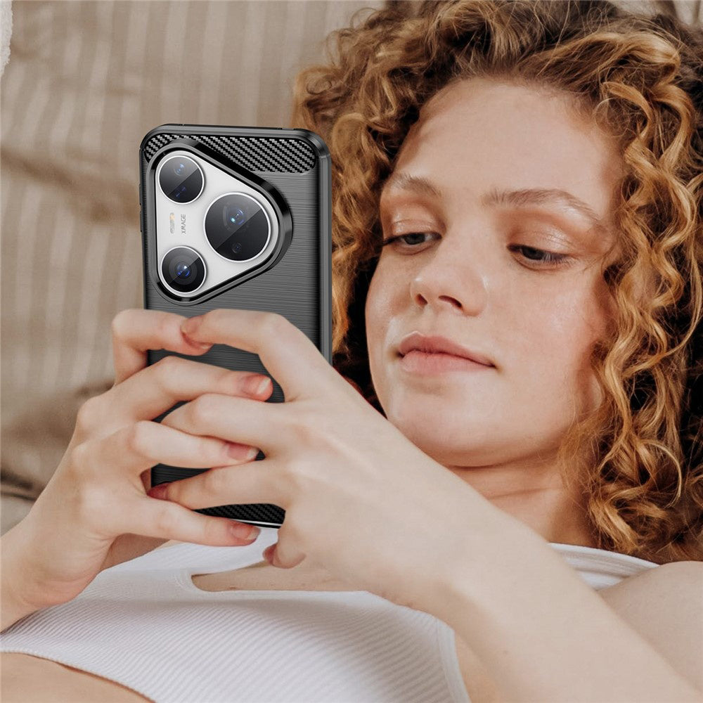 Hülle für Huawei Pura 80 Pro / Pura 80 Ultra, Techsuit, Carbon, Schwarz