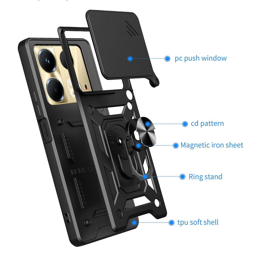 Hülle für Infinix Note 40 4G, Techsuit, CamShield, Schwarz