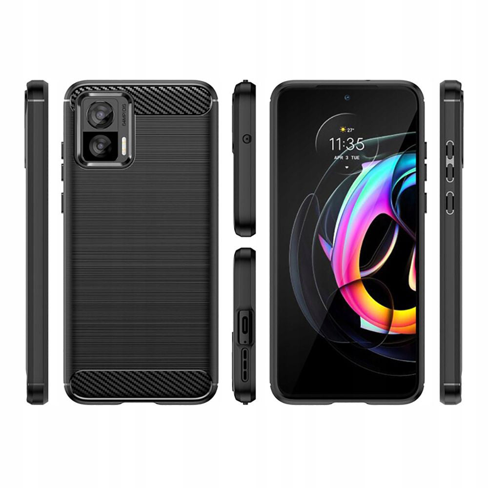 Hülle für Motorola Edge 30 Neo, Techsuit, Carbon, Schwarz