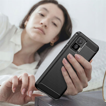 Hülle für Motorola Edge 30 Neo, Techsuit, Carbon, Schwarz
