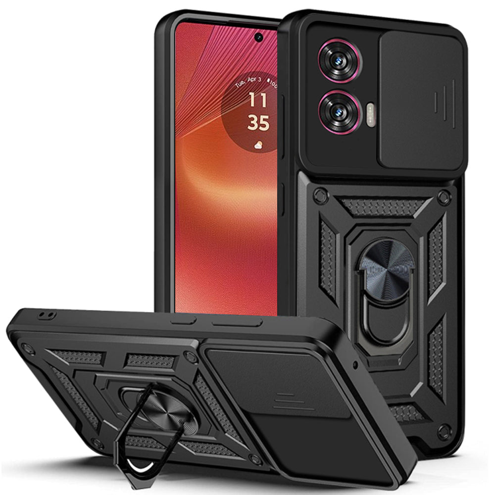 Hülle für Motorola Edge 50 Fusion, Techsuit, CamShield, Schwarz