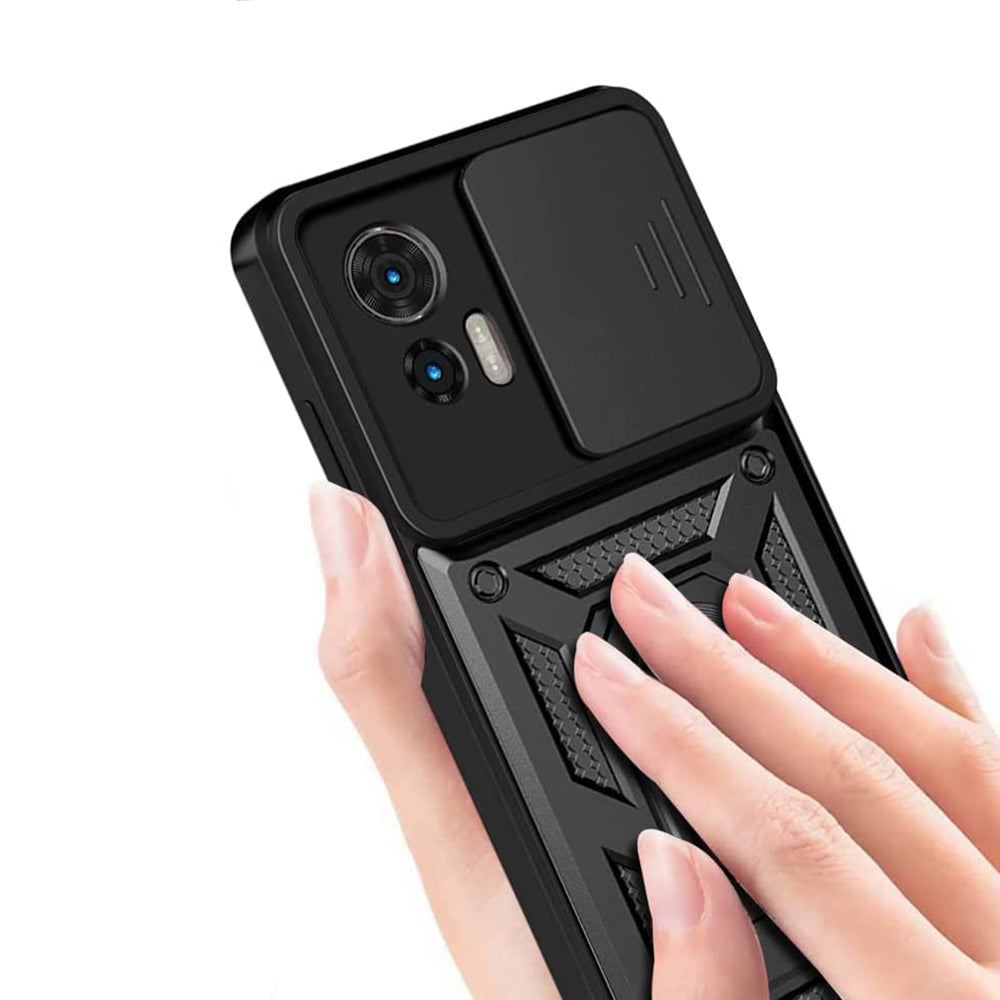 Hülle für Motorola Edge 50 Fusion, Techsuit, CamShield, Schwarz