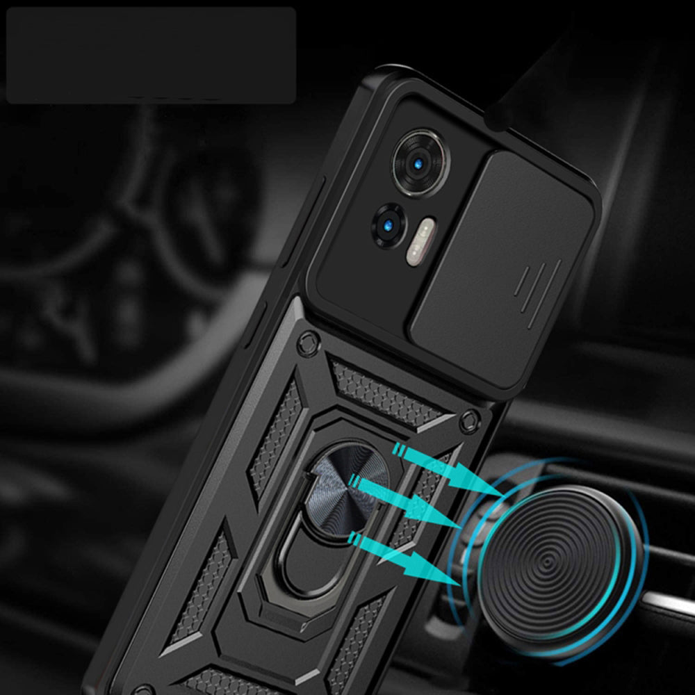 Hülle für Motorola Edge 50 Fusion, Techsuit, CamShield, Schwarz
