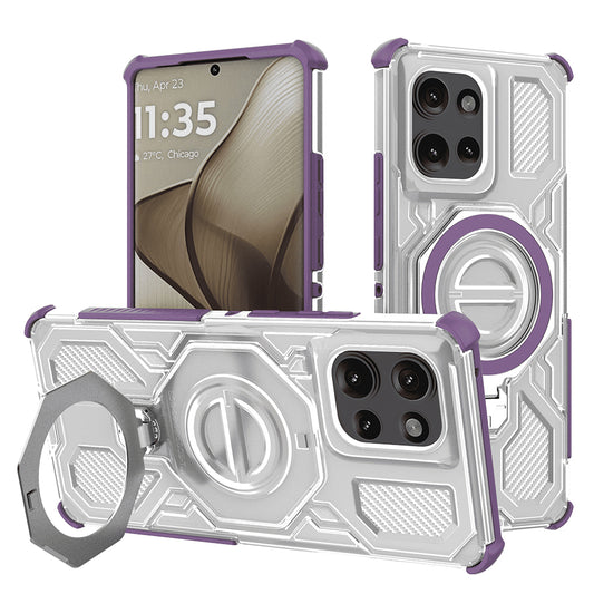 Hülle für Motorola Edge 50, Techsuit, Carbon Shield Pro, Lila