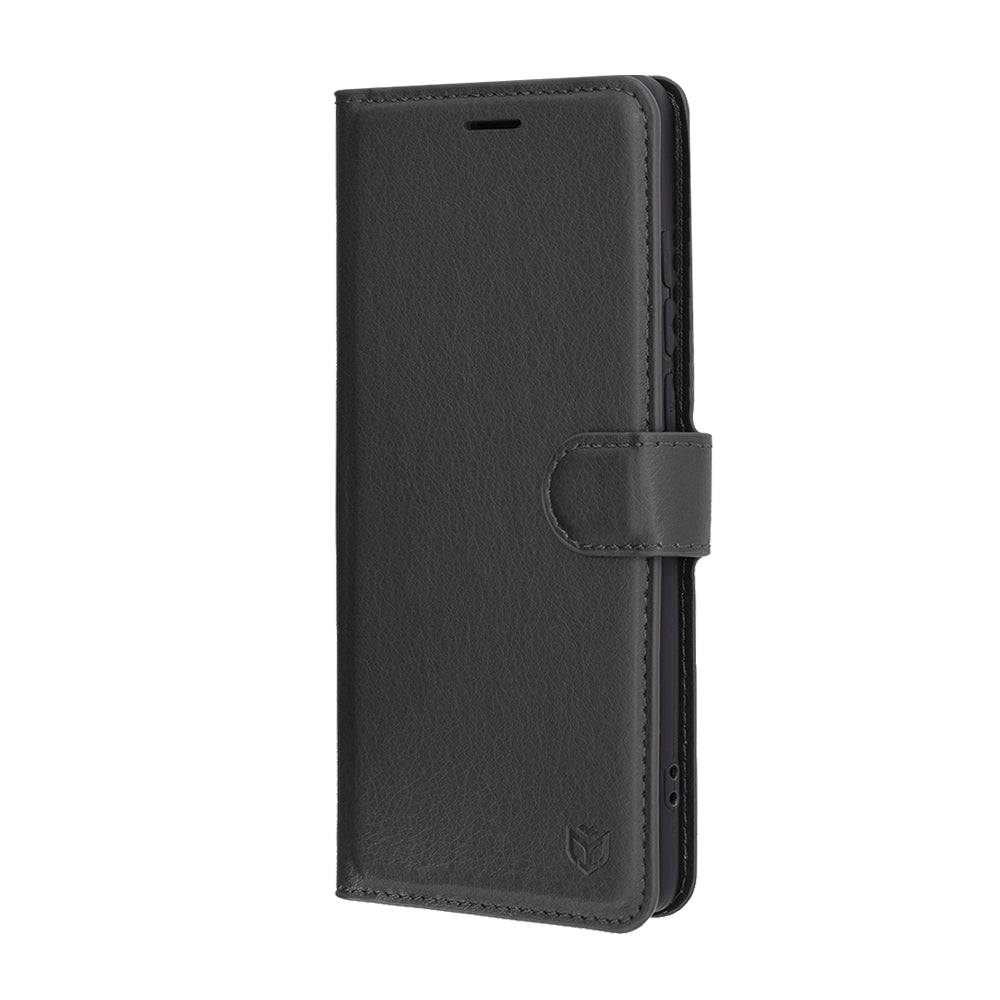 Hülle für Motorola Edge 60 Fusion / Edge 60, Techsuit, Leder-Folio, Schwarz