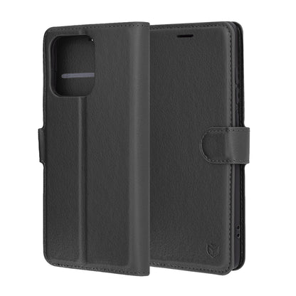 Hülle für Motorola Edge 60 Fusion / Edge 60, Techsuit, Leder-Folio, Schwarz